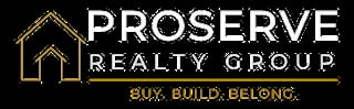 Proserve Realty Group logo with gold house icon and tagline Buy. Build. Belong.
